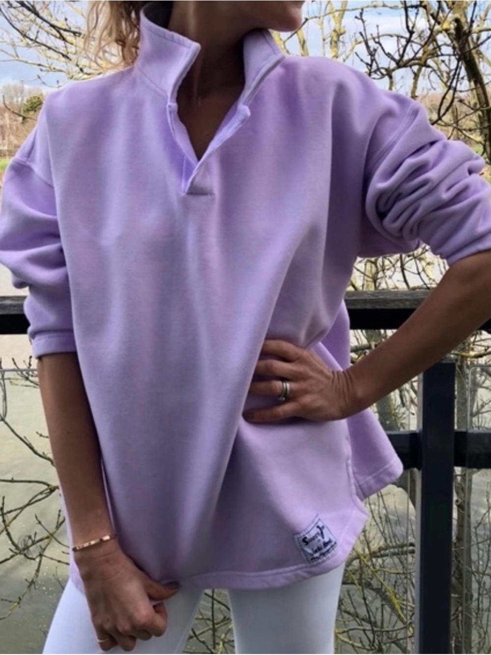 Sloppy Joe Collared Sweatshirt in Lavendar